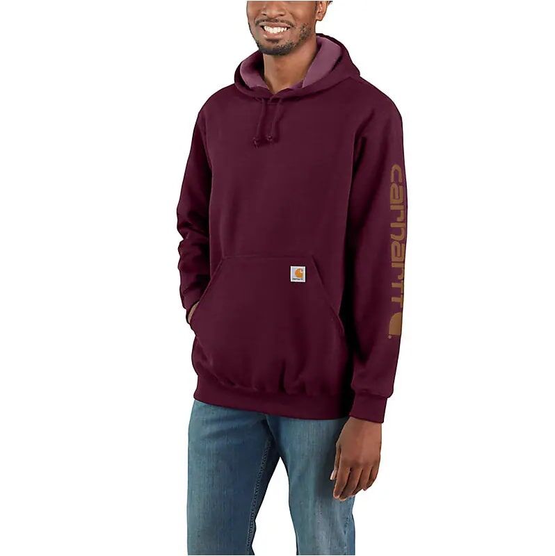 Carhartt Men's Loose Fit Midweight Logo Sleeve Graphic Hoodie