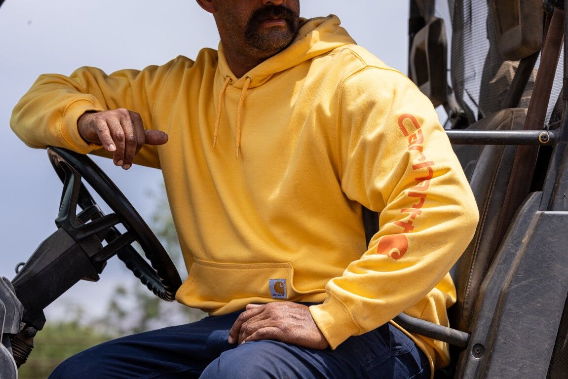 Carhartt Men's Loose Fit Midweight Logo Sleeve Graphic Hoodie