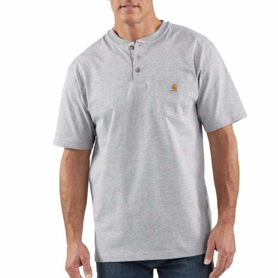 Carhartt Men's Loose Fit Heavyweight Short Sleeve Pocket Henley T-Shirt