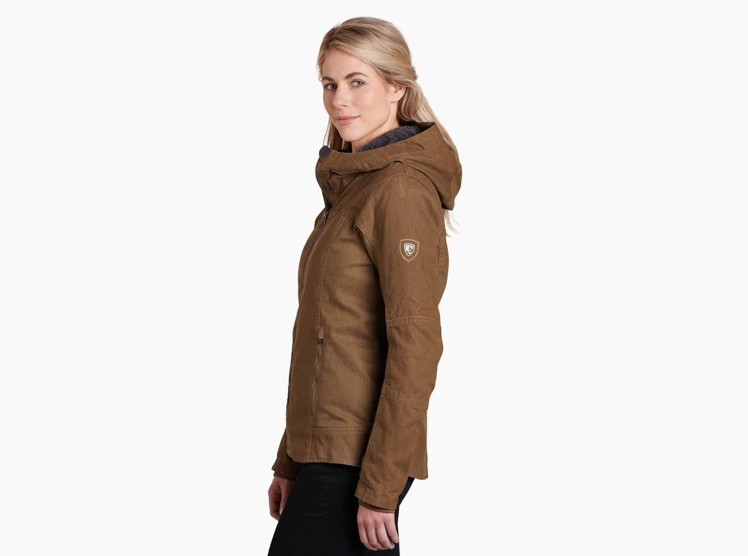 KUHL Women's The Law Fleece Lined Hoody in Dark Khaki