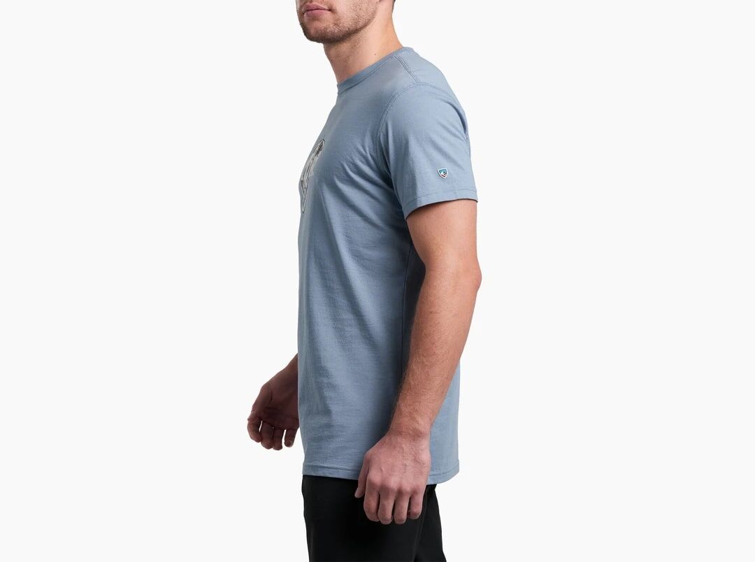 KUHL Men's Born In The Mountains T-Shirt in Mineral Blue