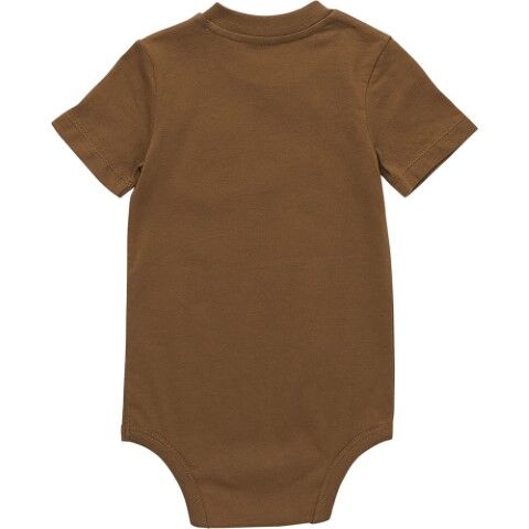 Carhartt Kids' Short Sleeve Pocket Bodysuit in Carhartt Brown