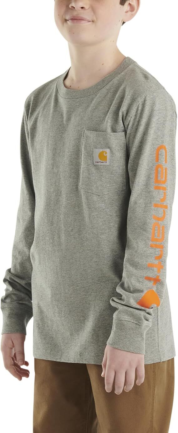 Carhartt Boy's Long Sleeve Crewneck Pocket T-Shirt