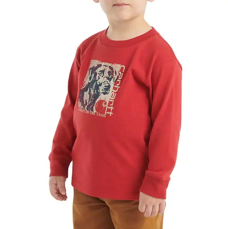 Carhartt Boy's Long Sleeve Dog T-Shirt in Chili Pepper