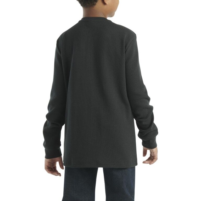 Carhartt Boy's Long Sleeve Henley Pocket T-Shirt in Black