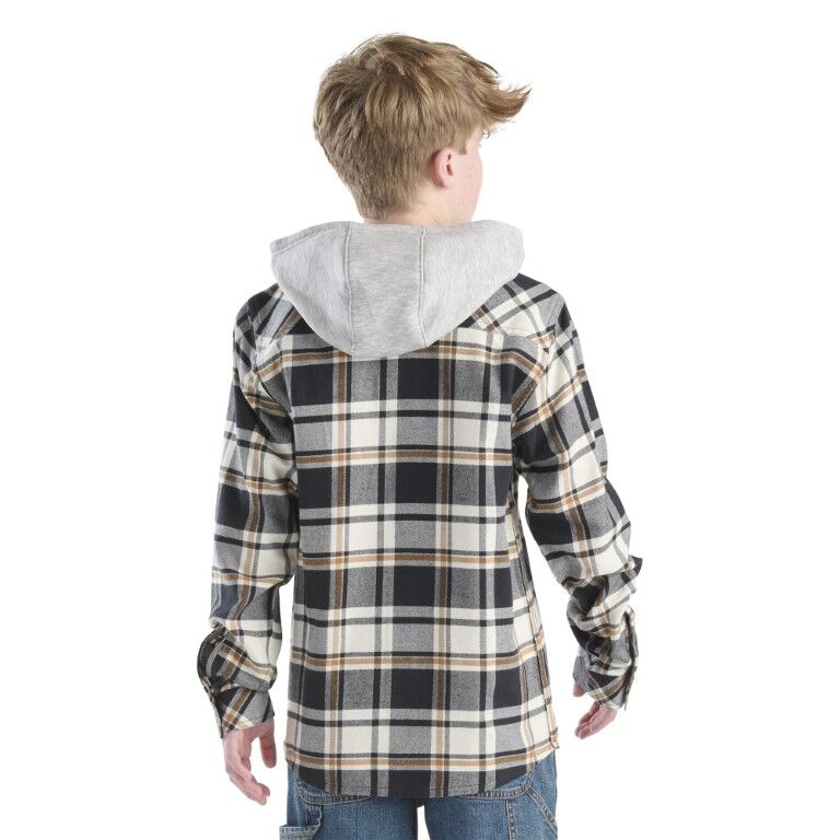 Carhartt Boy's Long Sleeve Hooded Flannel Button Front Shirt