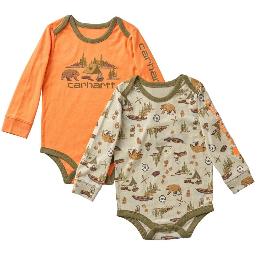 Carhartt Boy's Long Sleeve Outdoor Bodysuits Set, 2 piece