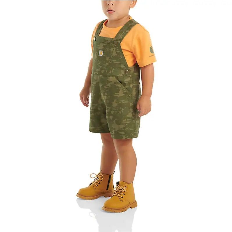 Carhartt Boy's Two-Piece Short Sleeve T-Shirt & Printed Canvas Shortall Set