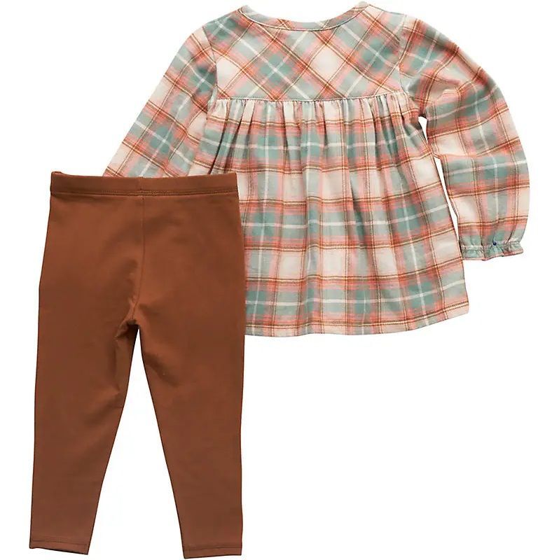 Carhartt Girl's 2-Piece Long Sleeve Flannel Top & Legging Set