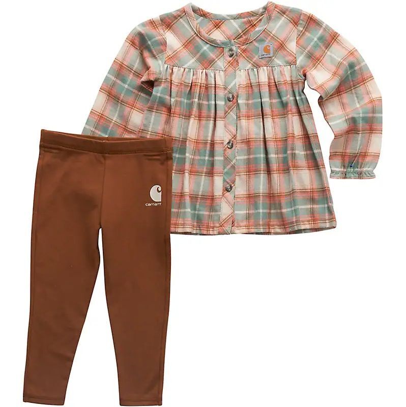 Carhartt Girl's 2-Piece Long Sleeve Flannel Top & Legging Set