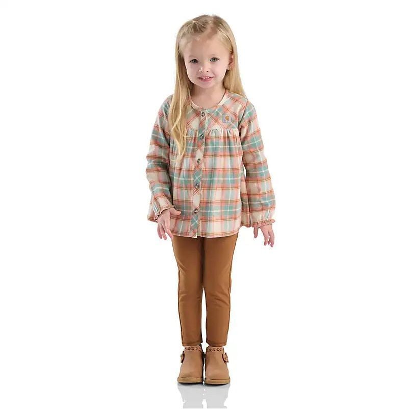 Carhartt Girl's 2-Piece Long Sleeve Flannel Top & Legging Set
