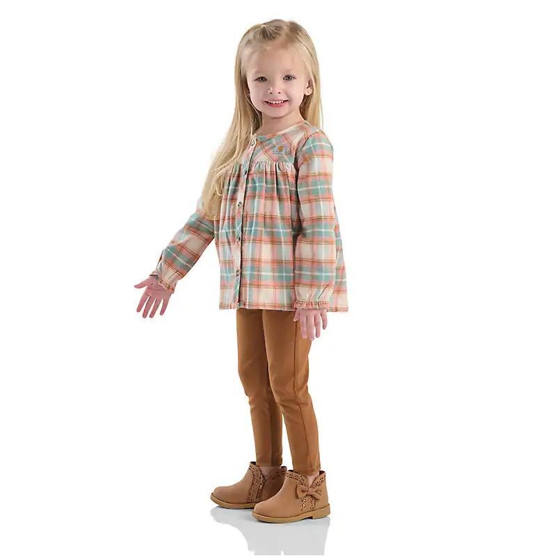 Carhartt Girl's 2-Piece Long Sleeve Flannel Top & Legging Set