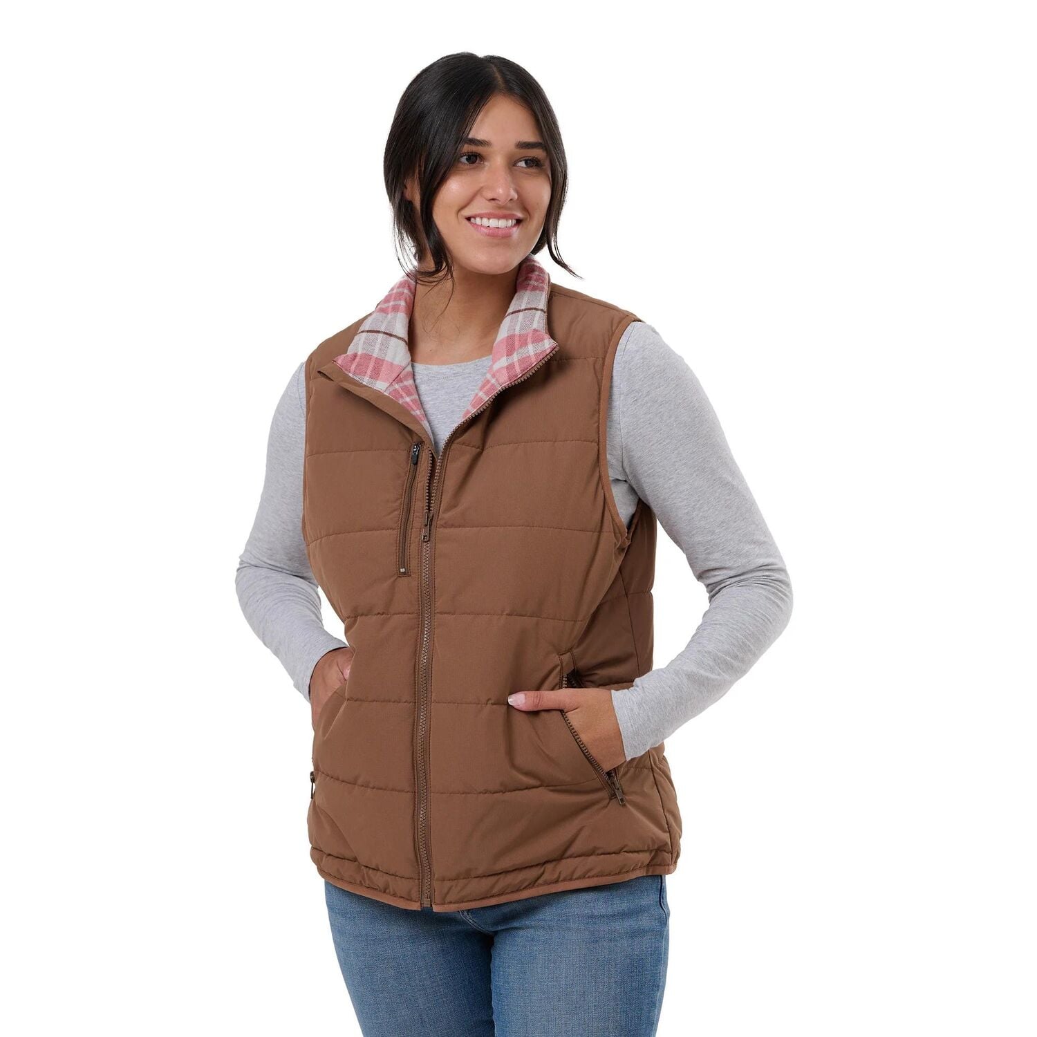 Berne Women's Channel Quilt Ripstop Flannel Lined Vest