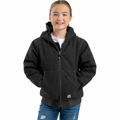 Berne Boys Modern Hooded Jacket in Black