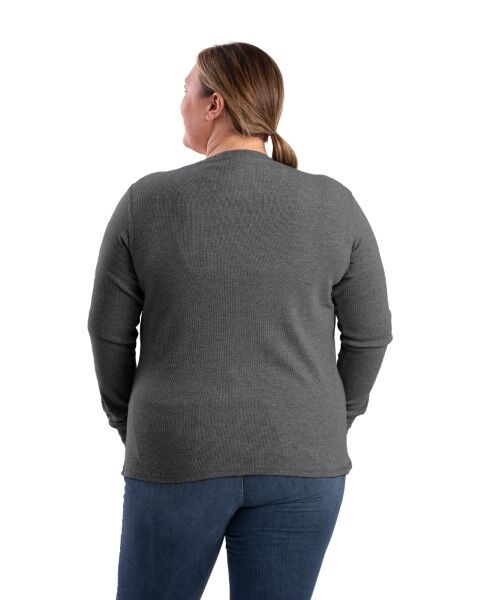 Berne Women's Heavyweight Rib-Knit Long Sleeve Henley Shirt