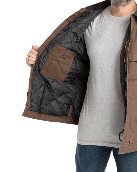 Berne Men's Quilt Lined Chore Coat in Bark