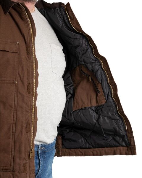Berne Men's Quilt Lined Chore Coat in Bark