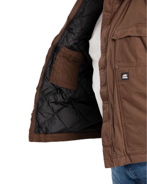 Berne Men's Quilt Lined Chore Coat in Bark