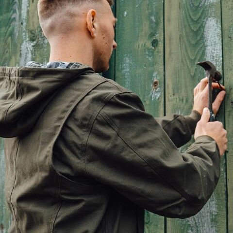 Berne Men's Duck Flannel Lined Hooded Work Jacket