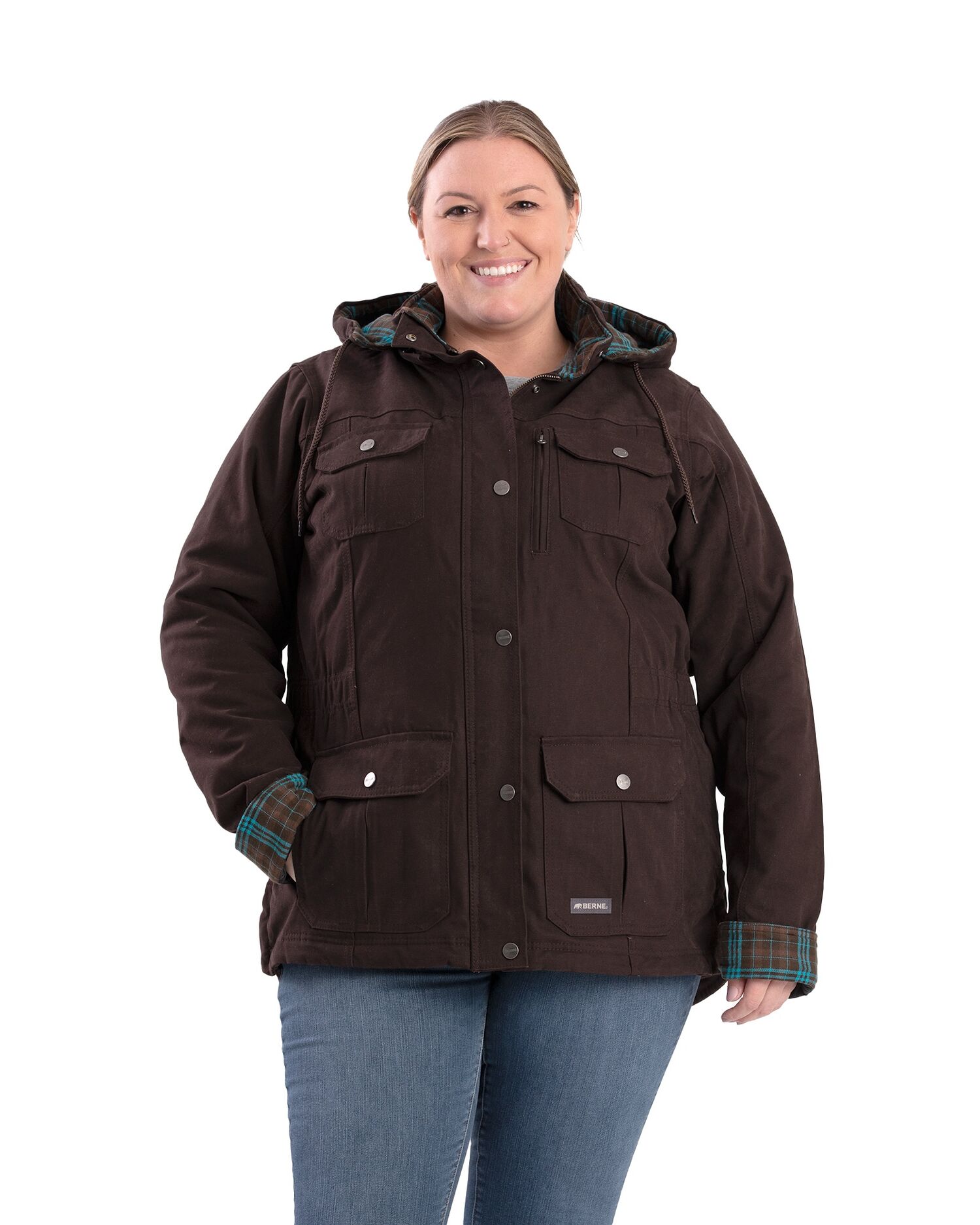 Berne Women's Barn Coat in Dark Brown