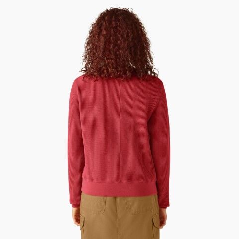 Dickies Women's Thermal Crewneck Shirt in Red Ochre