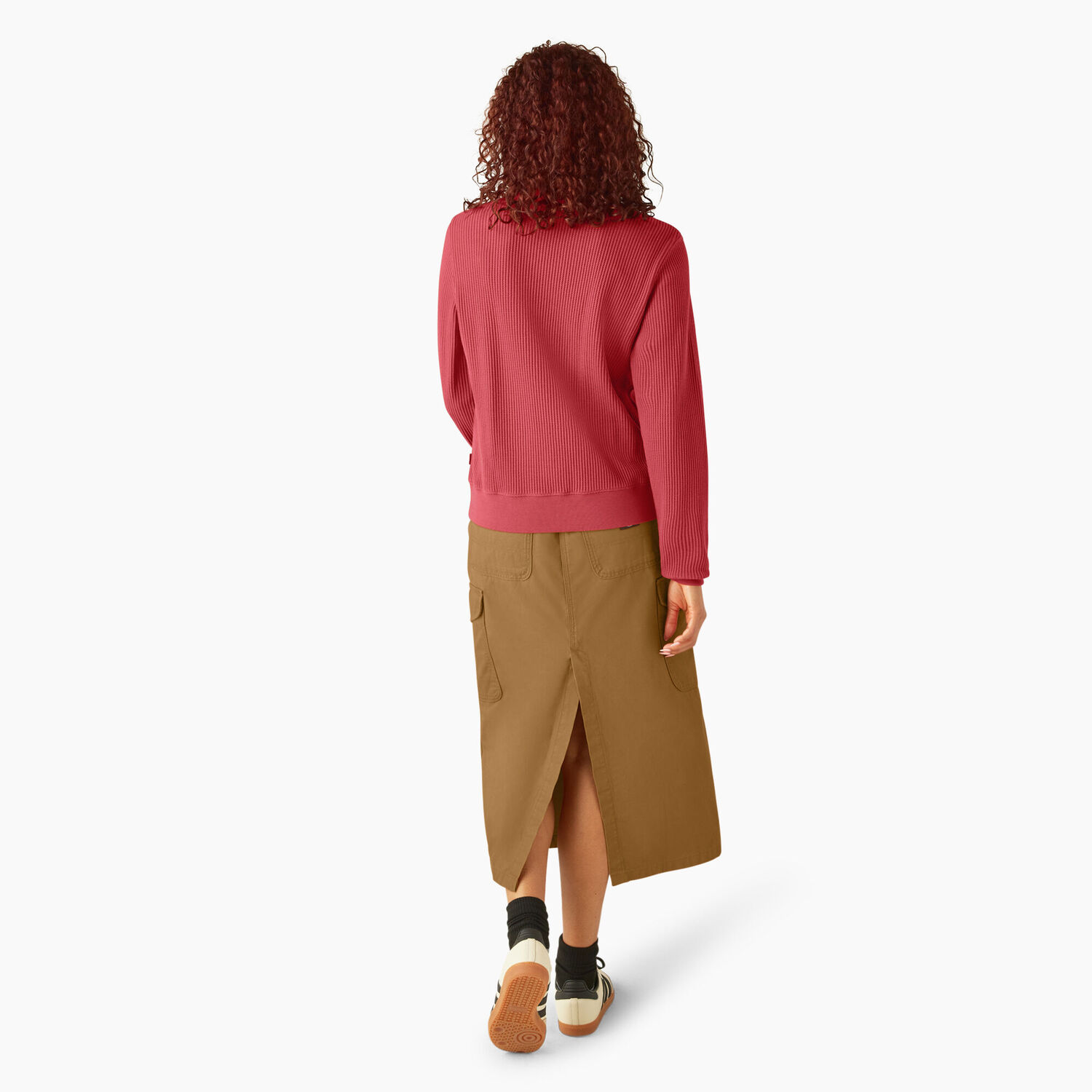 Dickies Women's Thermal Crewneck Shirt in Red Ochre