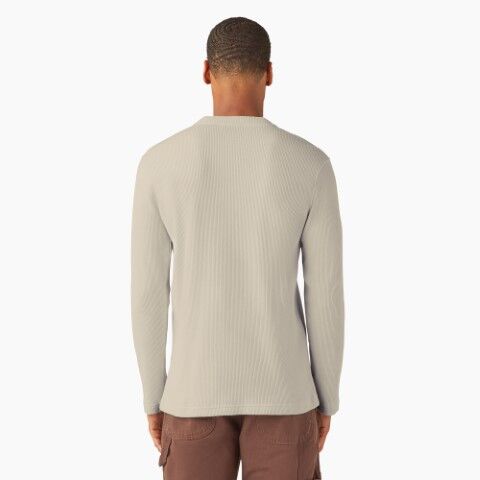 Dickies Men's Henley Thermal Shirt in Oatmeal