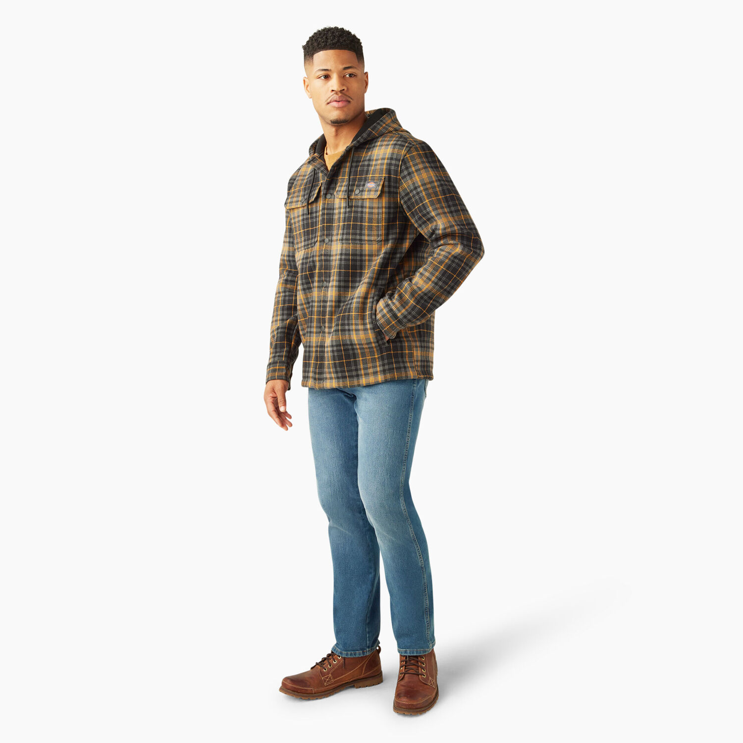 Dickies Men's Relaxed Fit Shirt Jacket in Charcoal