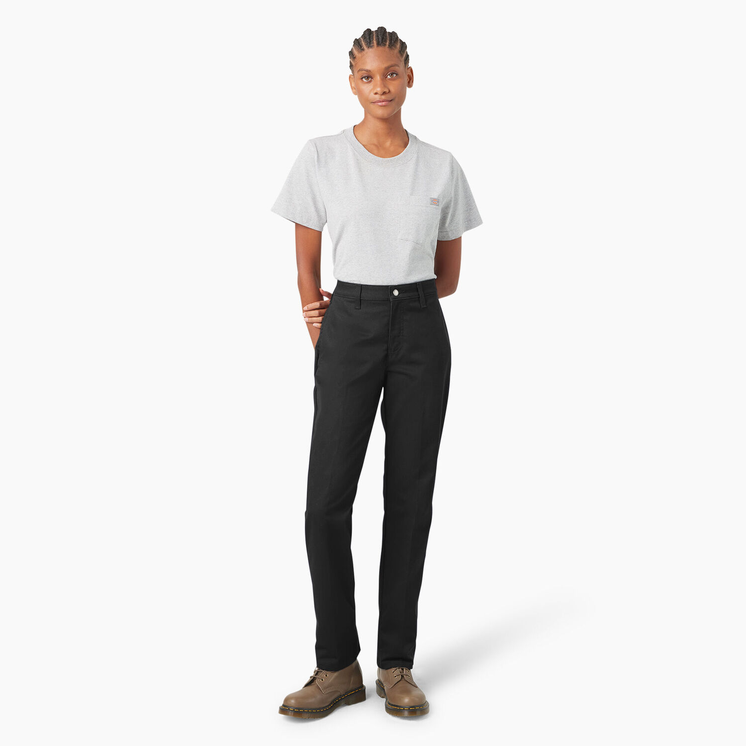 Dickies Women's SUPER FLEX Straight Leg Work Pants in Black