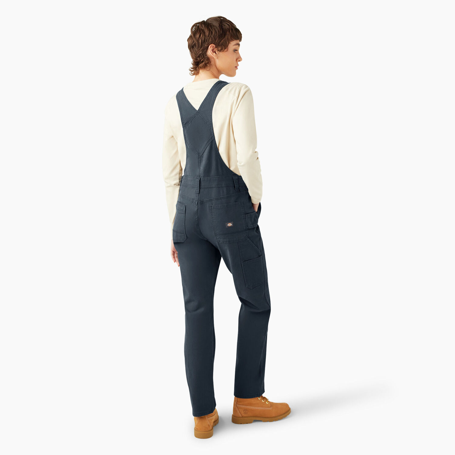 Dickies Women's Double Front Bib Overalls in Rinsed Diesel Grey