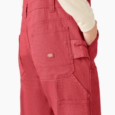 Dickies Women's Double Front Bib Overalls in Red Ochre
