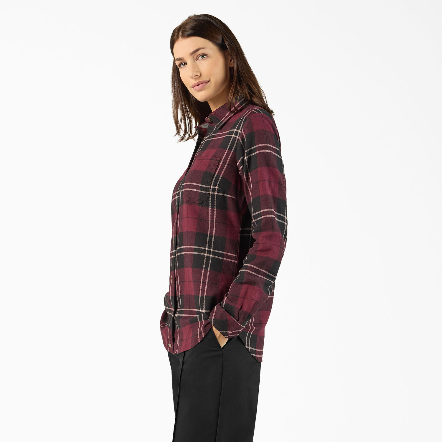 Dickies Women's Plaid Flannel Long Sleeve Shirt