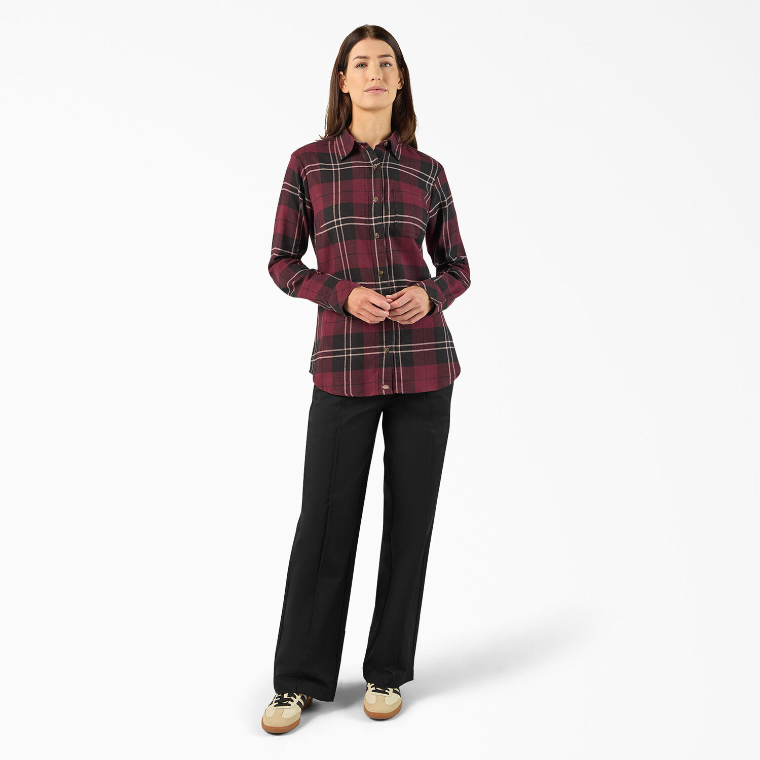 Dickies Women's Plaid Flannel Long Sleeve Shirt
