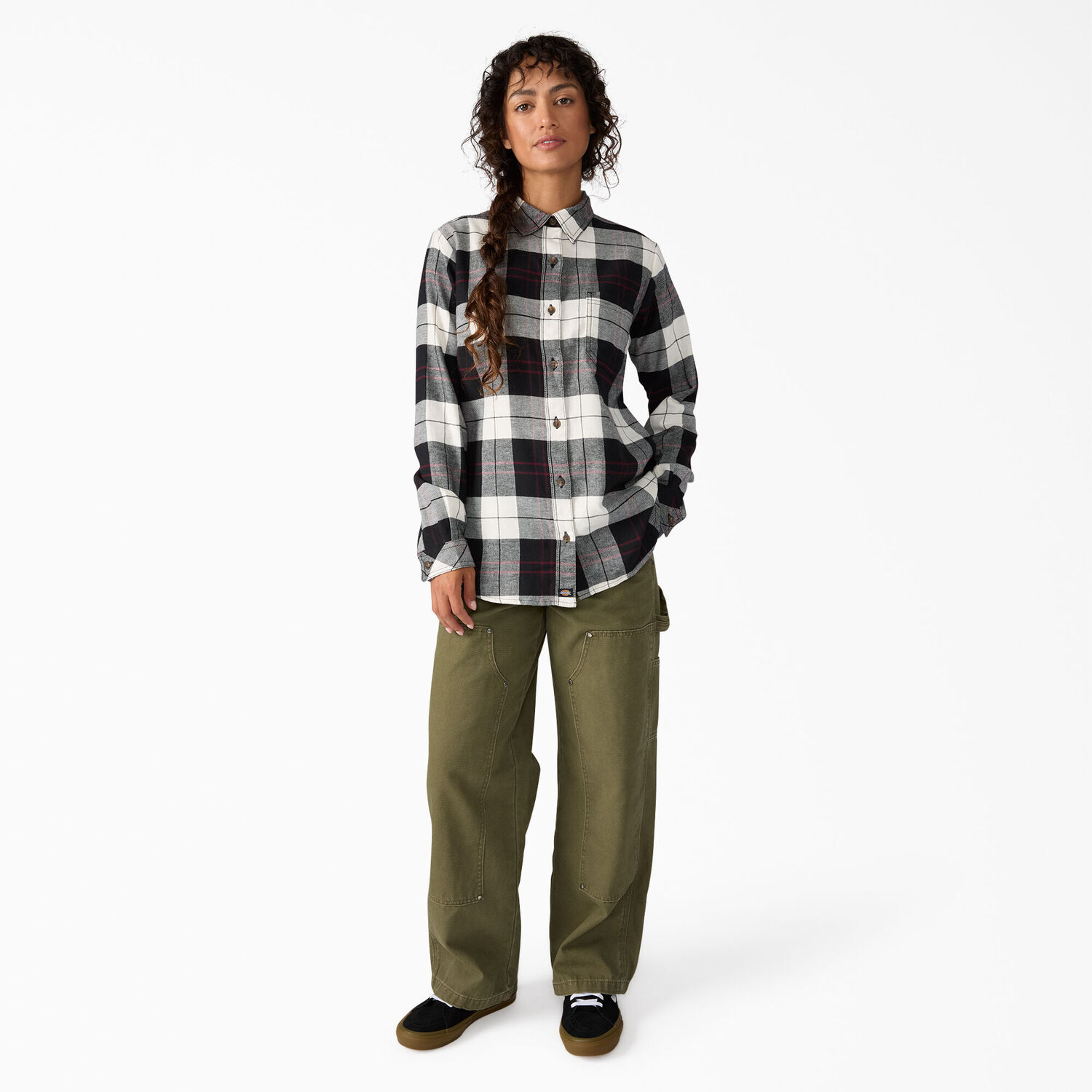 Dickies Women's Plaid Flannel Long Sleeve Shirt