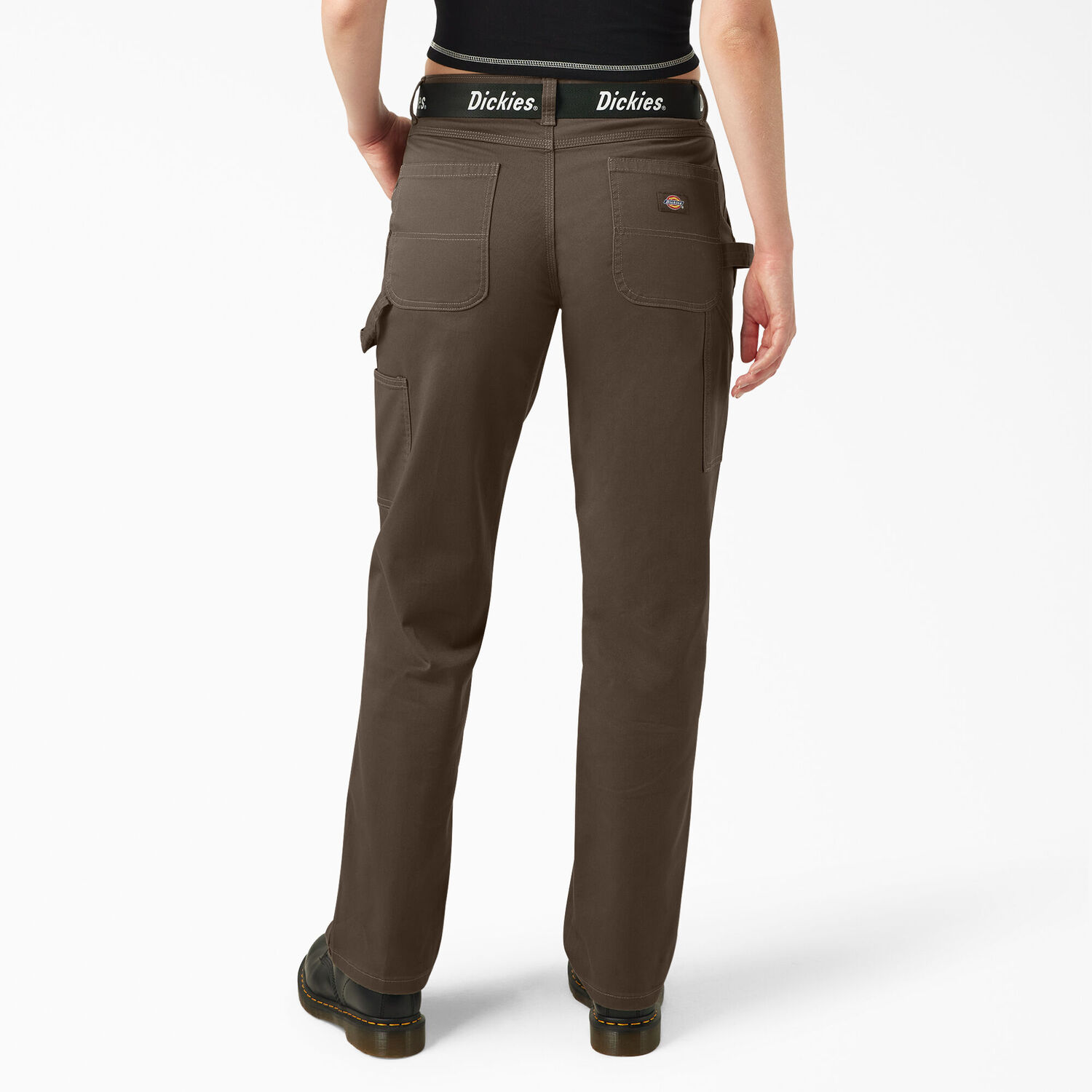 Dickies Women's Relaxed Fit Carpenter Pants in Mushroom