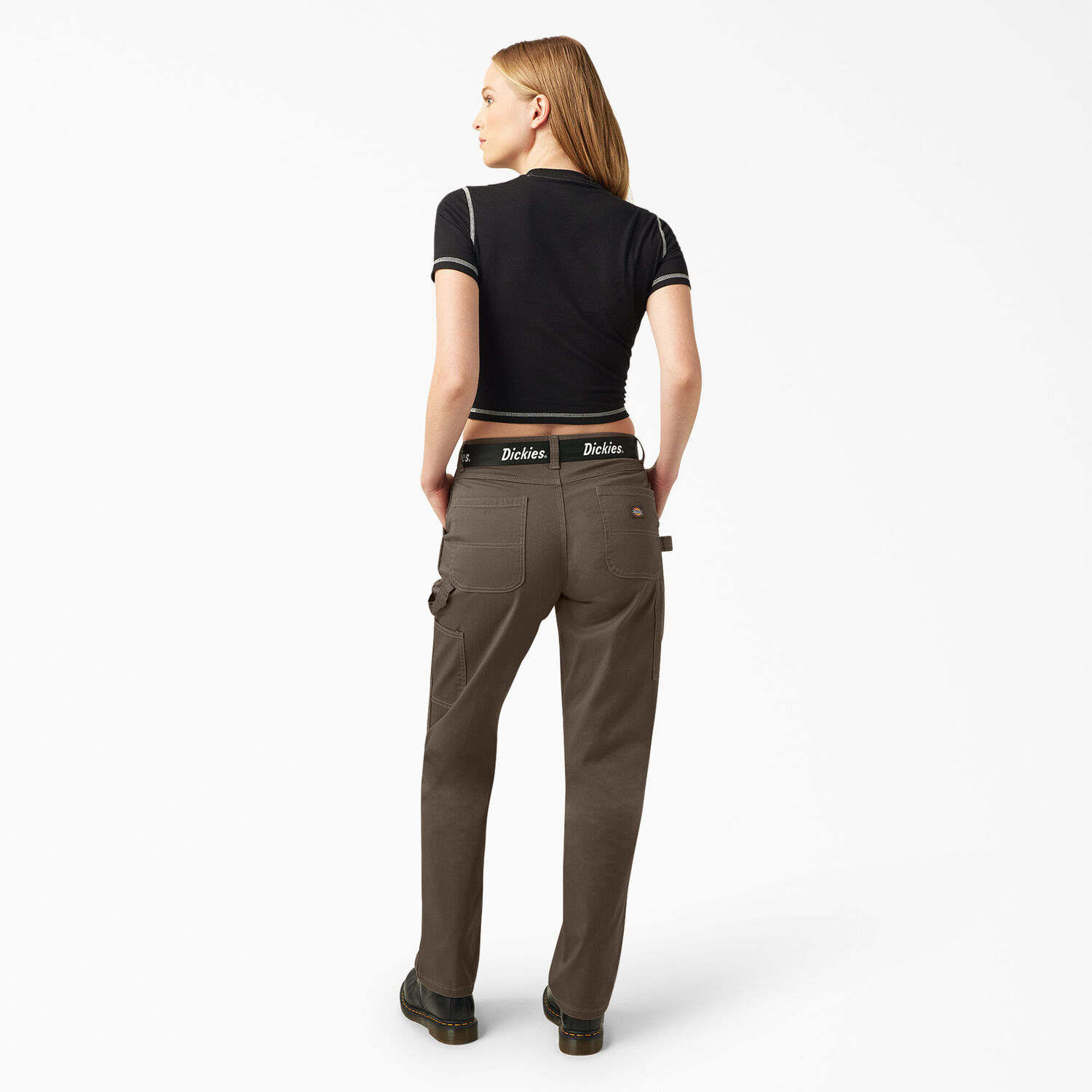Dickies Women's Relaxed Fit Carpenter Pants in Mushroom