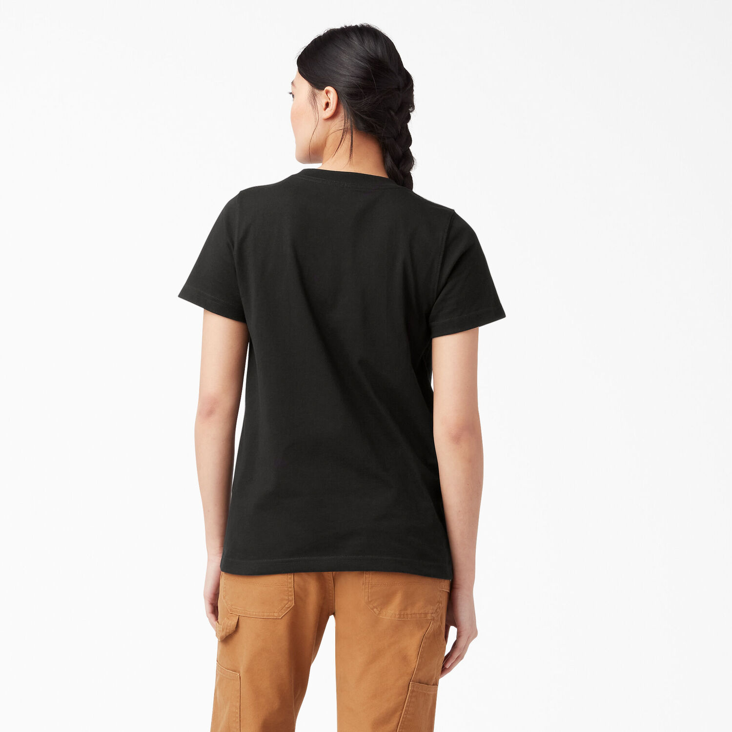 Dickies Women's Heavyweight Short Sleeve Pocket T-Shirt in Black