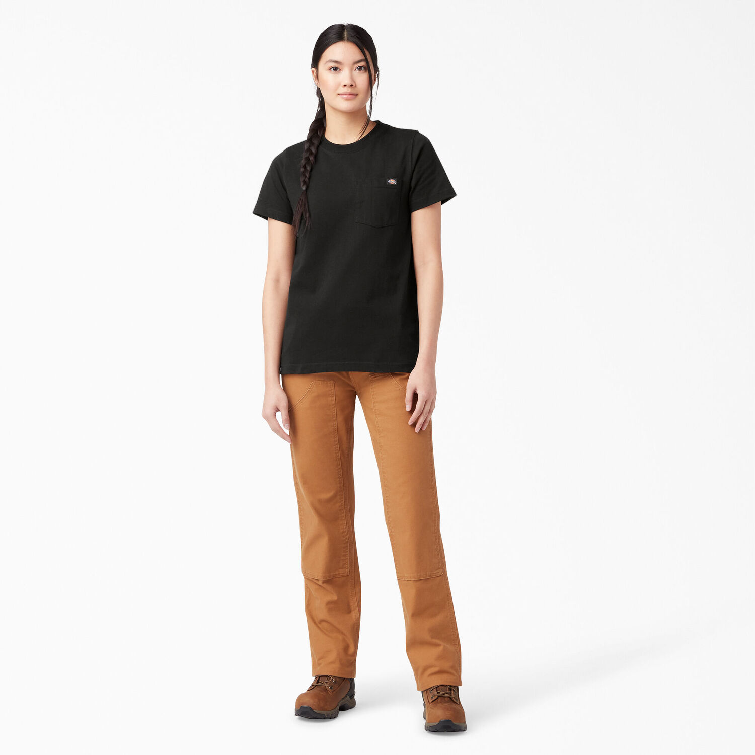 Dickies Women's Heavyweight Short Sleeve Pocket T-Shirt in Black