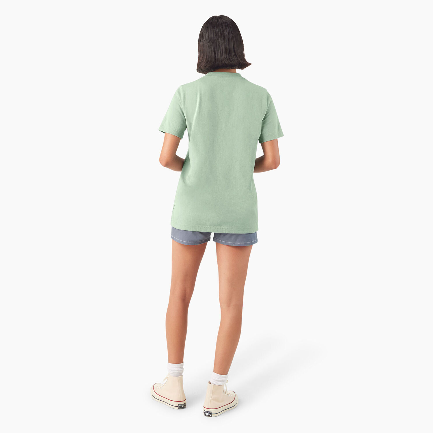 Dickies Women's Heavyweight Short Sleeve Pocket T-Shirt in Iceberg Green