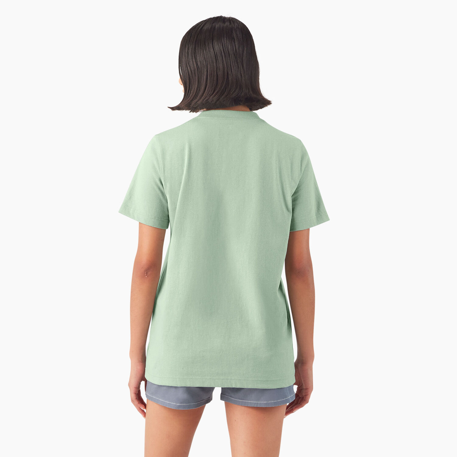 Dickies Women's Heavyweight Short Sleeve Pocket T-Shirt in Iceberg Green
