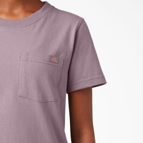 Dickies Women's Heavyweight Short Sleeve Pocket T-Shirt in Lilac