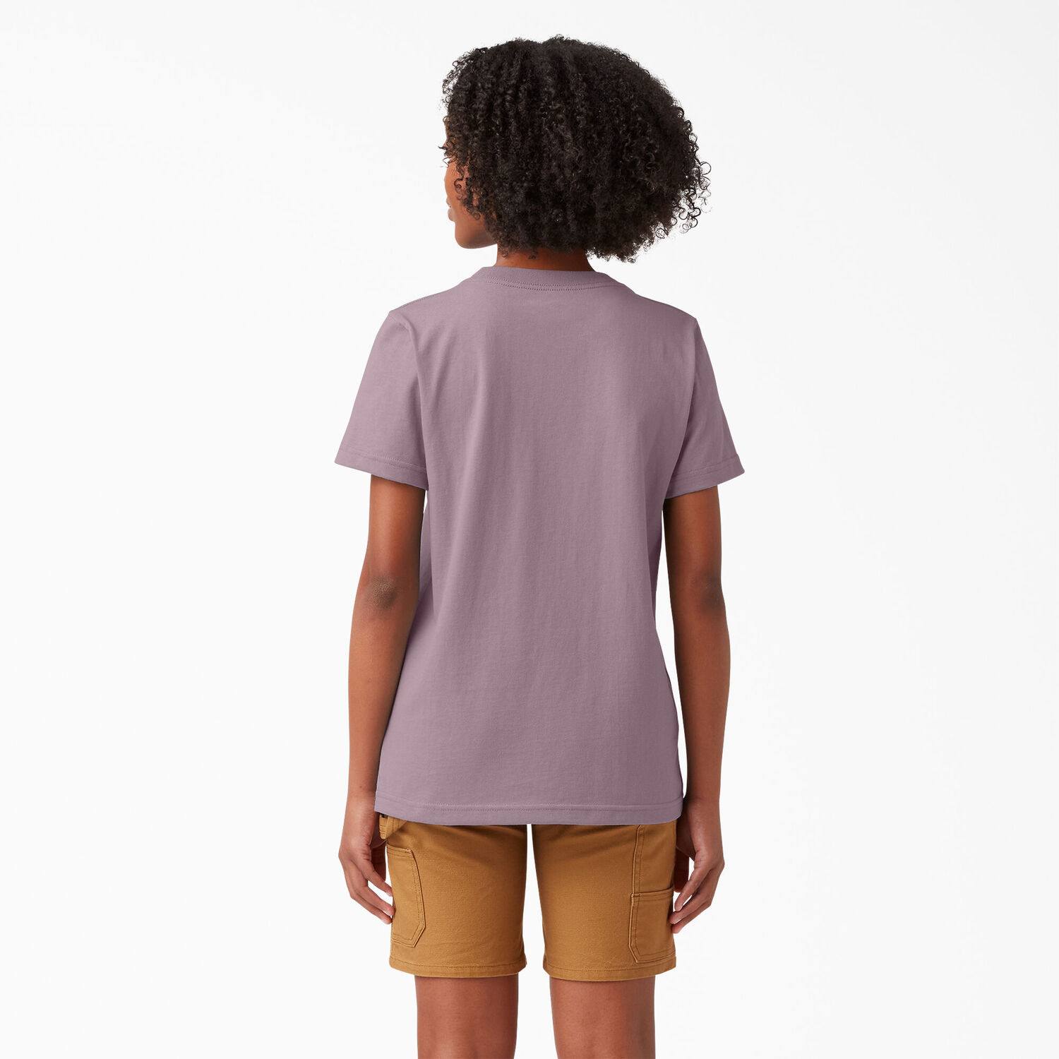 Dickies Women's Heavyweight Short Sleeve Pocket T-Shirt in Lilac