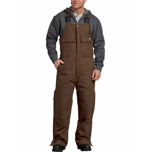Dickies Men's Flex Sanded Duck Insulated Bib Overalls in Timber
