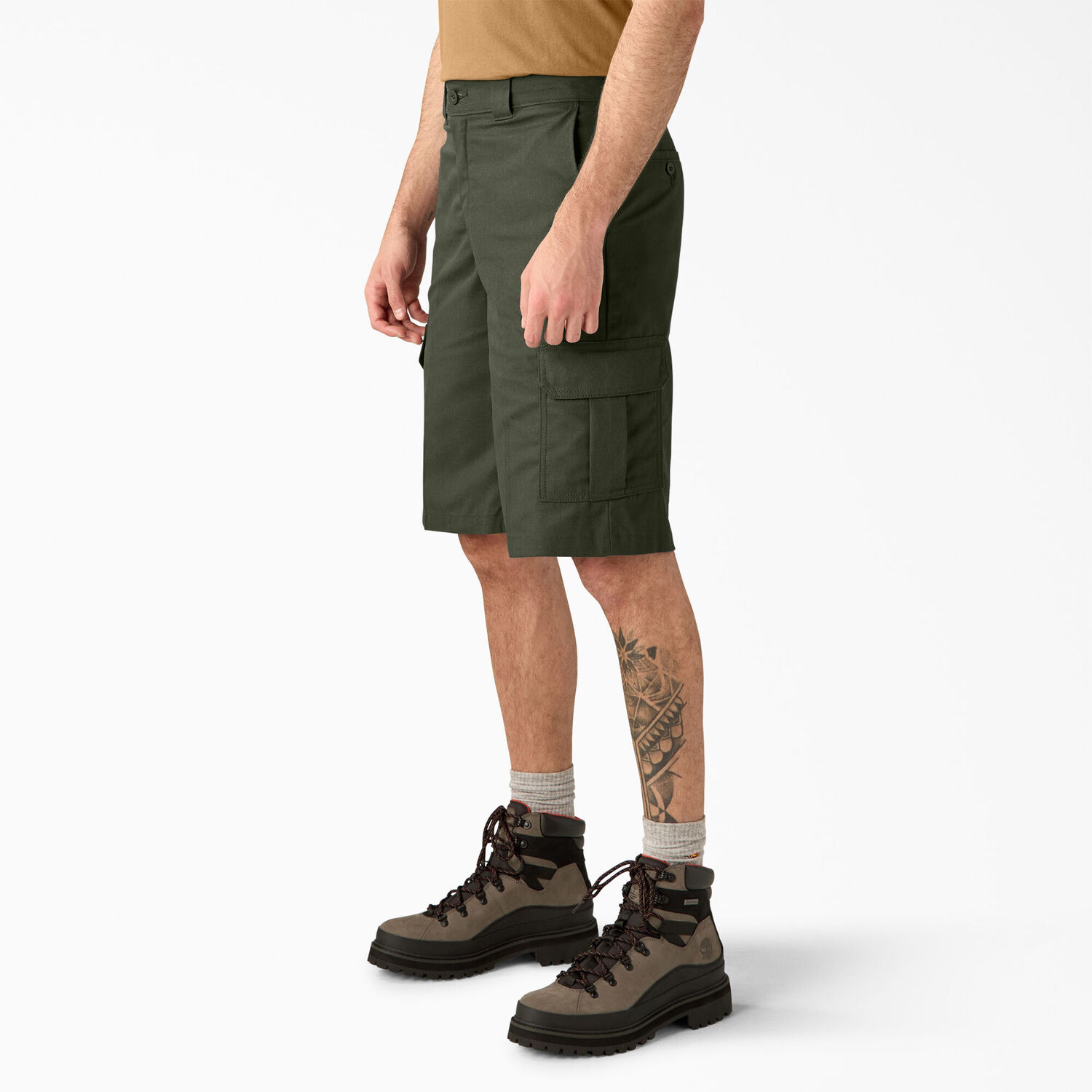 Dickies Men's FLEX Relaxed Fit Cargo Shorts in Olive Green