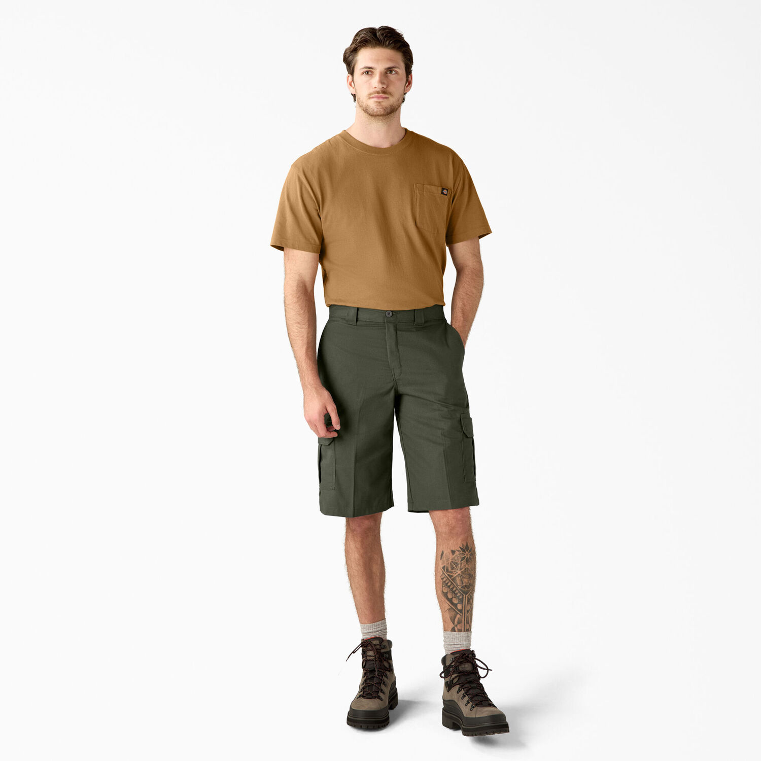 Dickies Men's FLEX Relaxed Fit Cargo Shorts in Olive Green