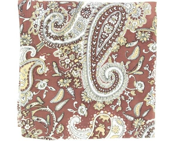 M & F Western Brown Silk Paisley Wild Rag, 33 in. x 33 in.