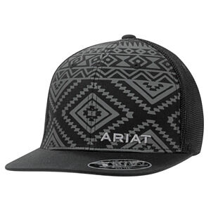 M & F Western Men's Ariat Flex Fit 110 Aztec Cap in Black