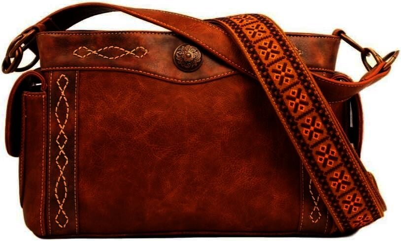 Blazin Roxx Women's Ivy Copper Concho Conealed Carry Satchel in Tan