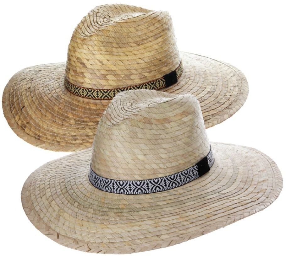 Dorfman Pacific Men's Sandora Braided Palm Leaf Safari Hat Assorted Colors
