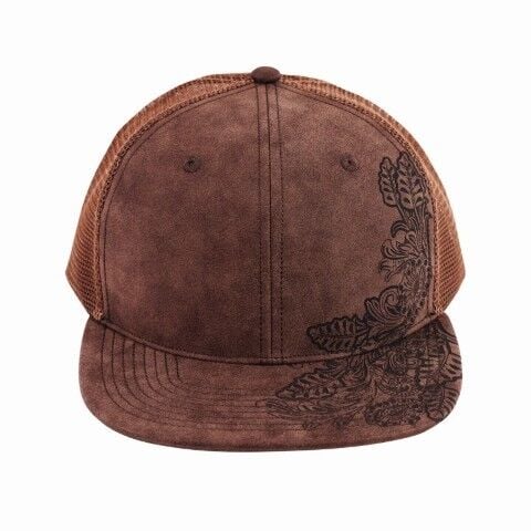 Catchfly Women's Floral Embossed Flat Bill Cap
